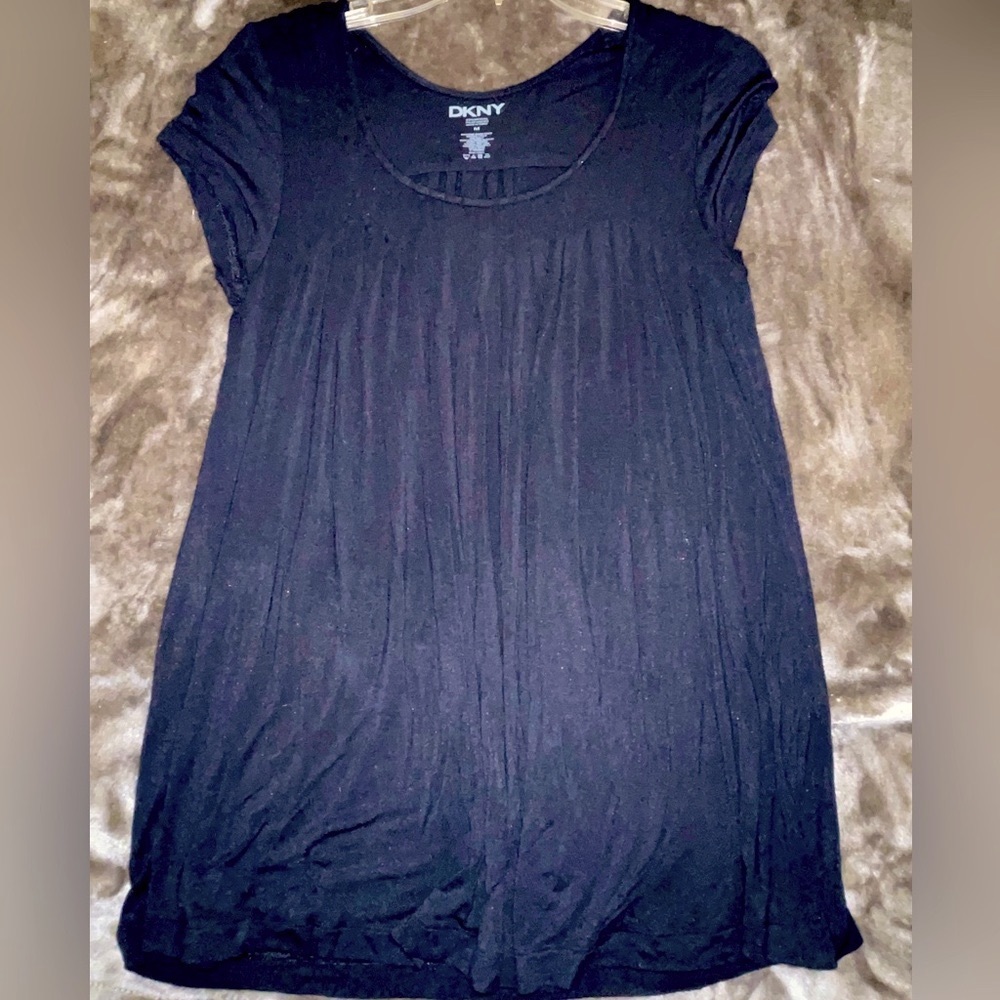 DKNY shortsleeved mumu style black top
